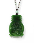 Baikalla Jewelry Jade Pendant Necklace Genuine HeTian Nephrite Green Jade Good Luck Vase Pendant Necklace With Dragon