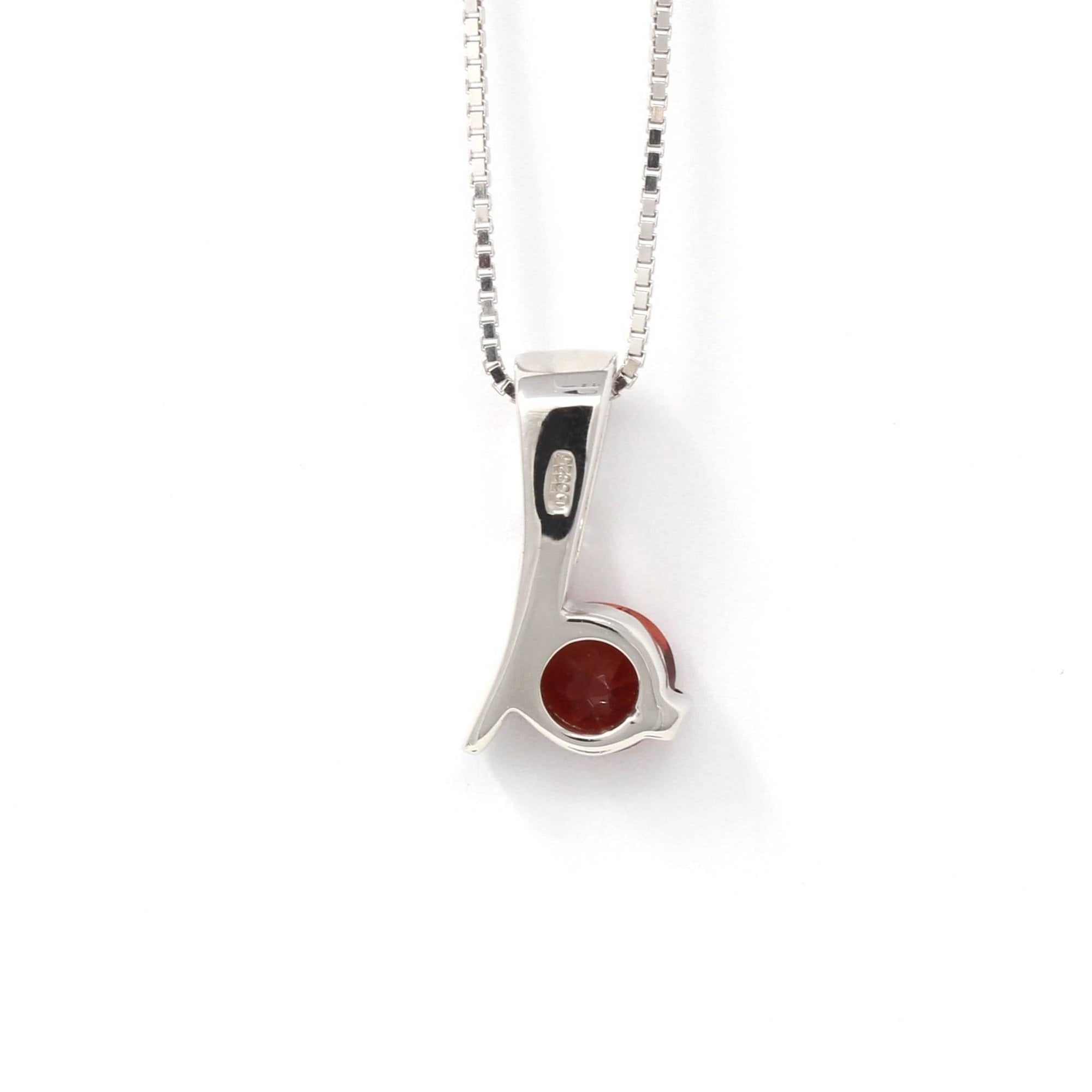 Baikalla Jewelry Silver Sunstone Necklace Sterling Silver Red Ponderosa Sunstone Necklace With Bezel Set white Sapphire