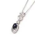 Baikalla Jewelry Sterling Silver Sapphire Necklace Baikalla™ "Janice" Sterling Silver Natural Sapphire Necklace With CZ