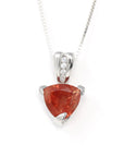 Baikalla Jewelry Silver Sunstone Necklace Sterling Silver Natural Ponderosa Sunstone Necklace With White Sapphire