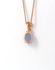 Baikalla Jewelry 18k Rose Gold Genuine Burmese Lavender Jadeite  Pendant Necklace With Diamond