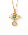 Baikalla Jewelry 18k Gold Jadeite Necklace 18k Rose Gold Genuine Burmese Jadeite " Fish" Pendant Necklace