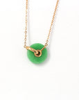 Baikalla Jewelry 18k Gold Jadeite Necklace 18k Rose Gold Genuine Burmese Jadeite Lucky Pendant Necklace With Diamonds