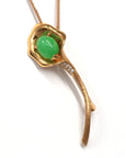 Baikalla Jewelry 18k Gold Jadeite Brooch 18K Rose Gold Genuine Imperial Jadeite Pendant & Brooch with Diamonds (2 in 1)