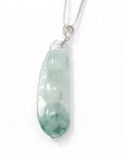 Baikalla Jewelry 18k Gold Jadeite Necklace Genuine Burmese Ice Blue Jadeite Pendant with 18k White Gold Bail