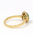 Baikalla Jewelry Gold Emerald Ring 18k Yellow Gold Genuine Emerald Diamonds Halo Ring