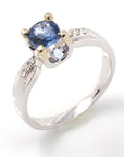 Baikalla Jewelry Gold Sapphire Ring 7.75 18k White Gold Natural Blue Sapphire Engagement Ring