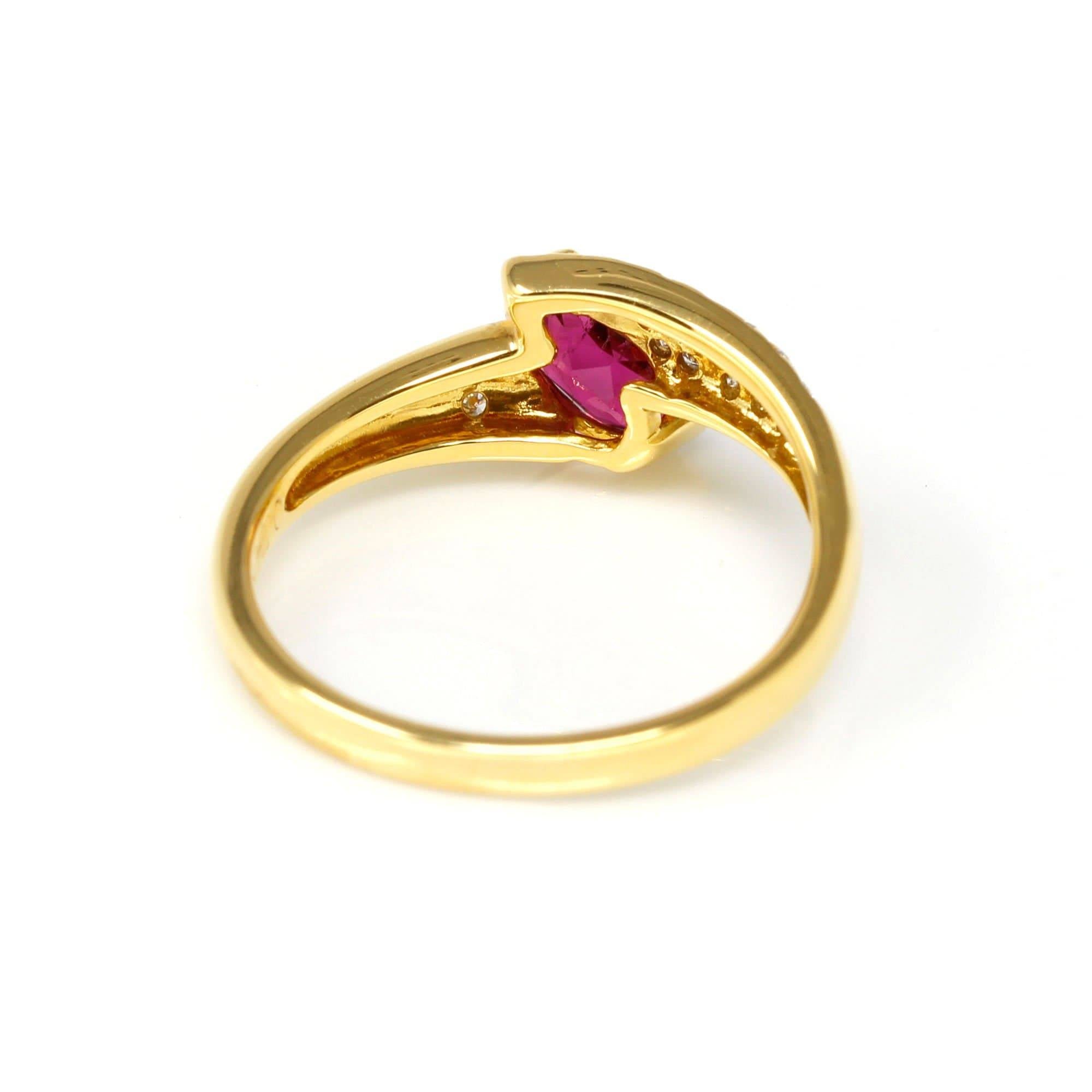 Baikalla Jewelry Gold Ruby Ring 18k Yellow Gold Natural Oval Ruby Diamond Anniversary Ring #R14