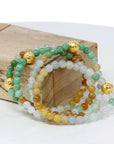 Baikalla Jewelry 24k Gold Jadeite Beads Bracelet Genuine High-quality Jade Jadeite Bracelet Bangle with 24k Yellow Gold Star Ball Charm Colorful  